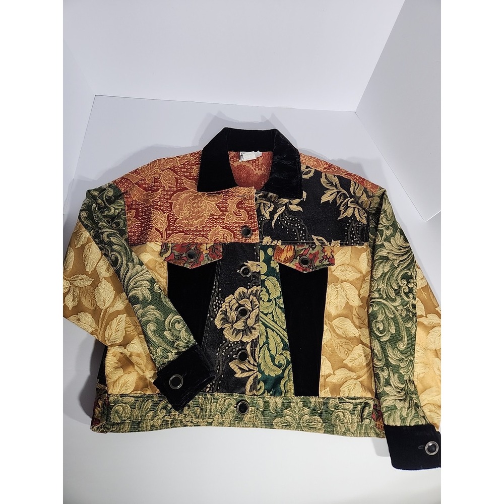 Vintage San Antonio's Rose Tapestry Jacket Size Medium Western Boho Made In USA